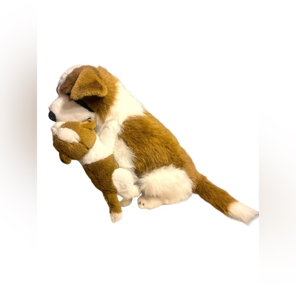 Vintage Large St Bernard dog Mom Dog and Puppy Stuffed Animal Toy Rare - Picture 4 of 7